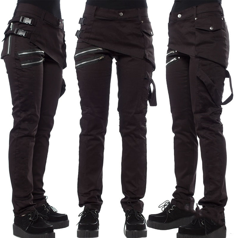 Rivet Skinny Snap Fastener Side Release Pants