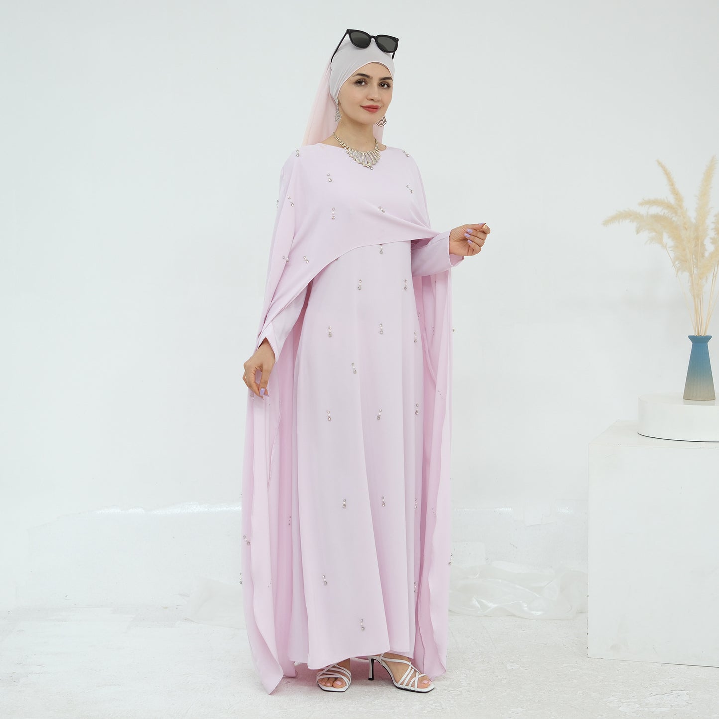 Turkey Solid Color Beading Dress Two-piece Dresses