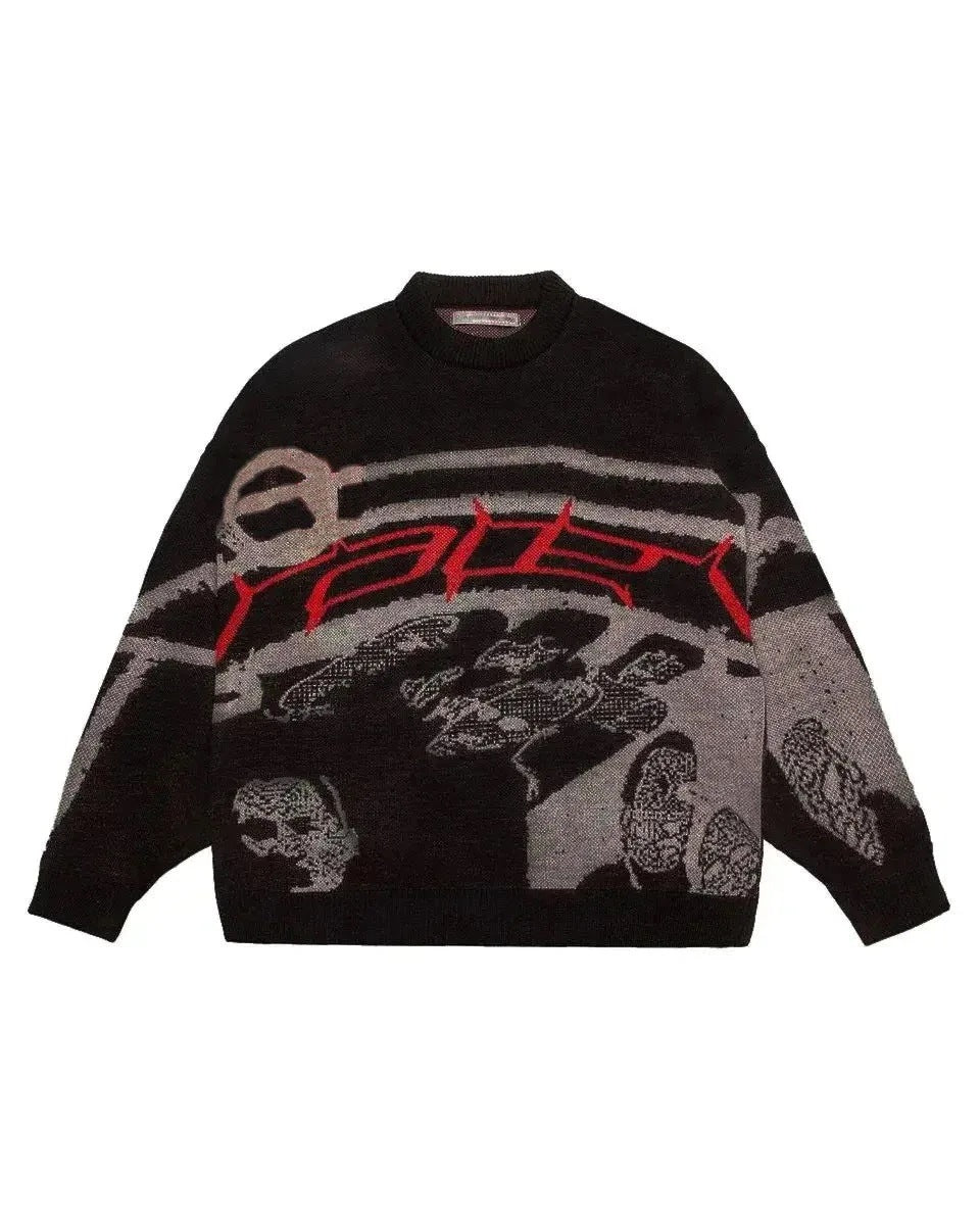 Women's & Men's & Personality Street Printed Round Neck Sweaters