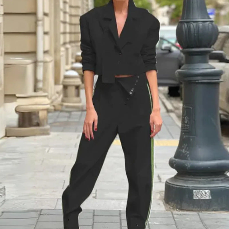 Autumn Solid Color Fashion Lapel Elegant Suits