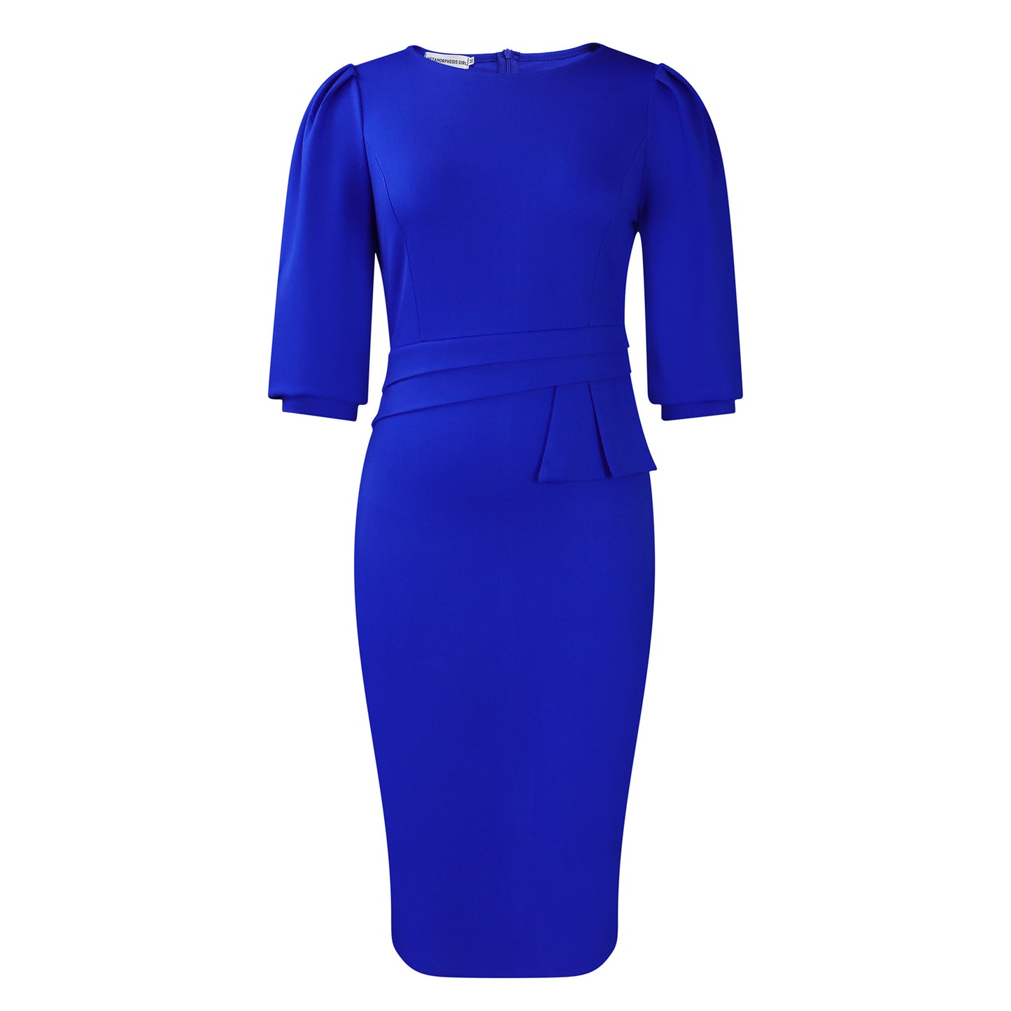 Women's Round Neck Pleated Graceful Fashionable Ol Dresses