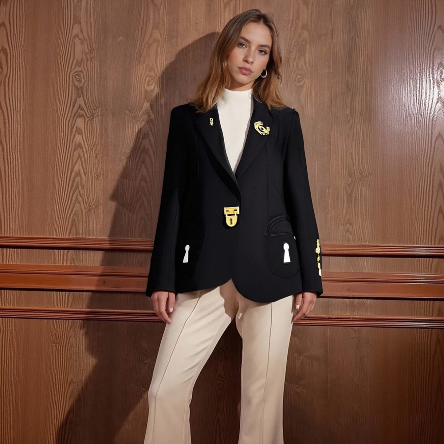 Design Solid Color Elegant Small Female Autumn Diligent Blazers