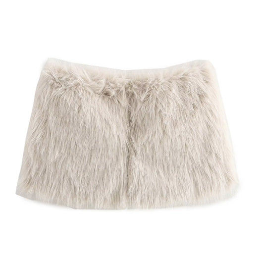 Women's Classic Fashion Furry Design Mini Skirts