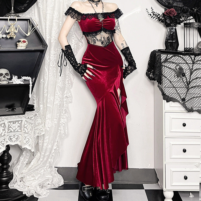 Women's Autumn Wind Adult Lady Like Woman Sexy Veet Dresses