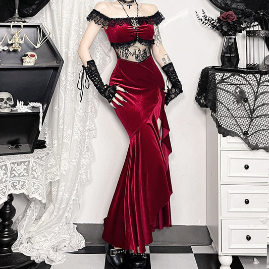 Women's Autumn Wind Adult Lady Like Woman Sexy Veet Dresses