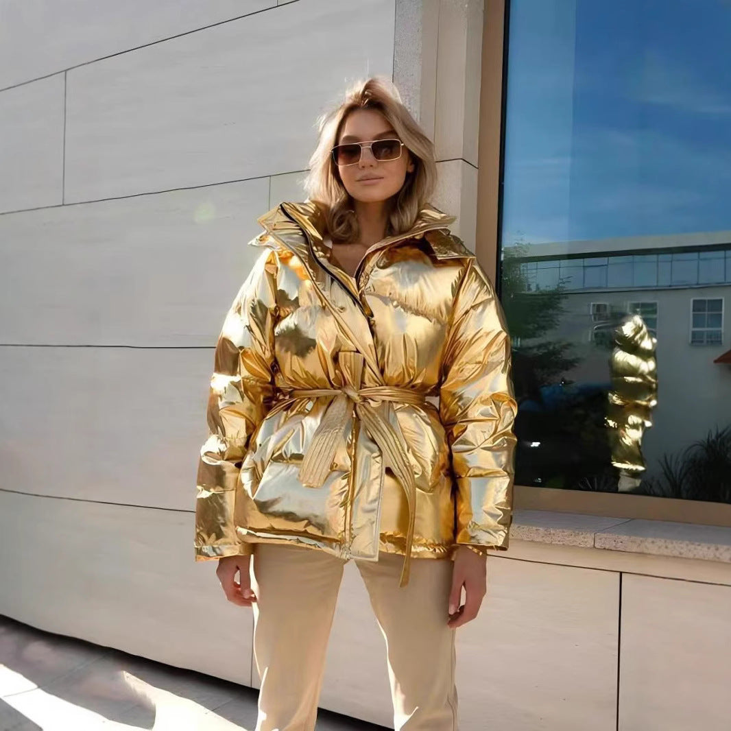 Women's Thickened Warm Elegant Hooded Belt Pocket Coats