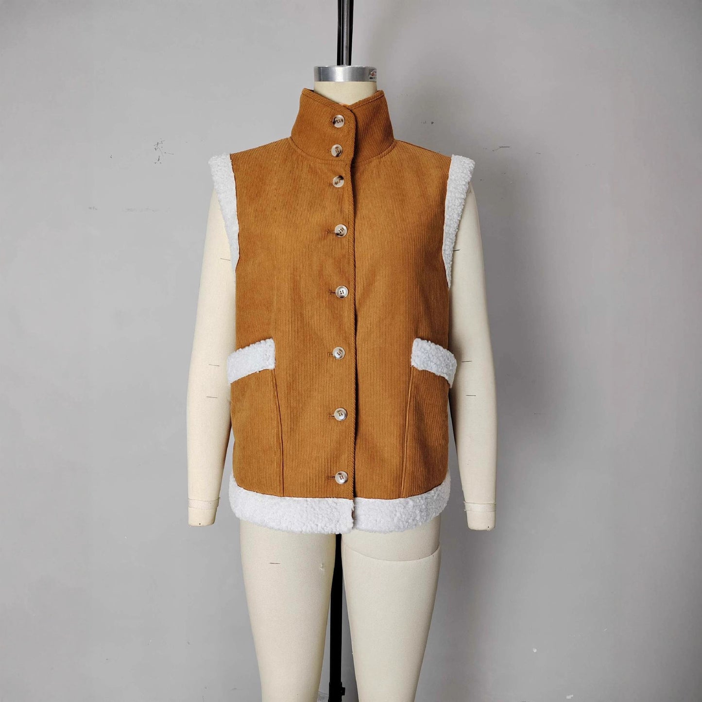 Fashionable Warm Fur Integrated Sleeveless Waistcoat Vests