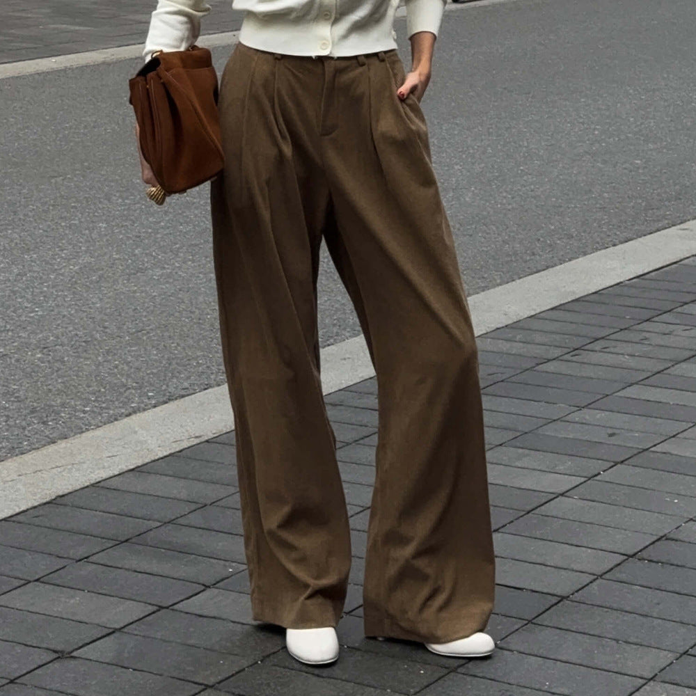Women's Retro Corduroy Trousers Loose Casual For Pants