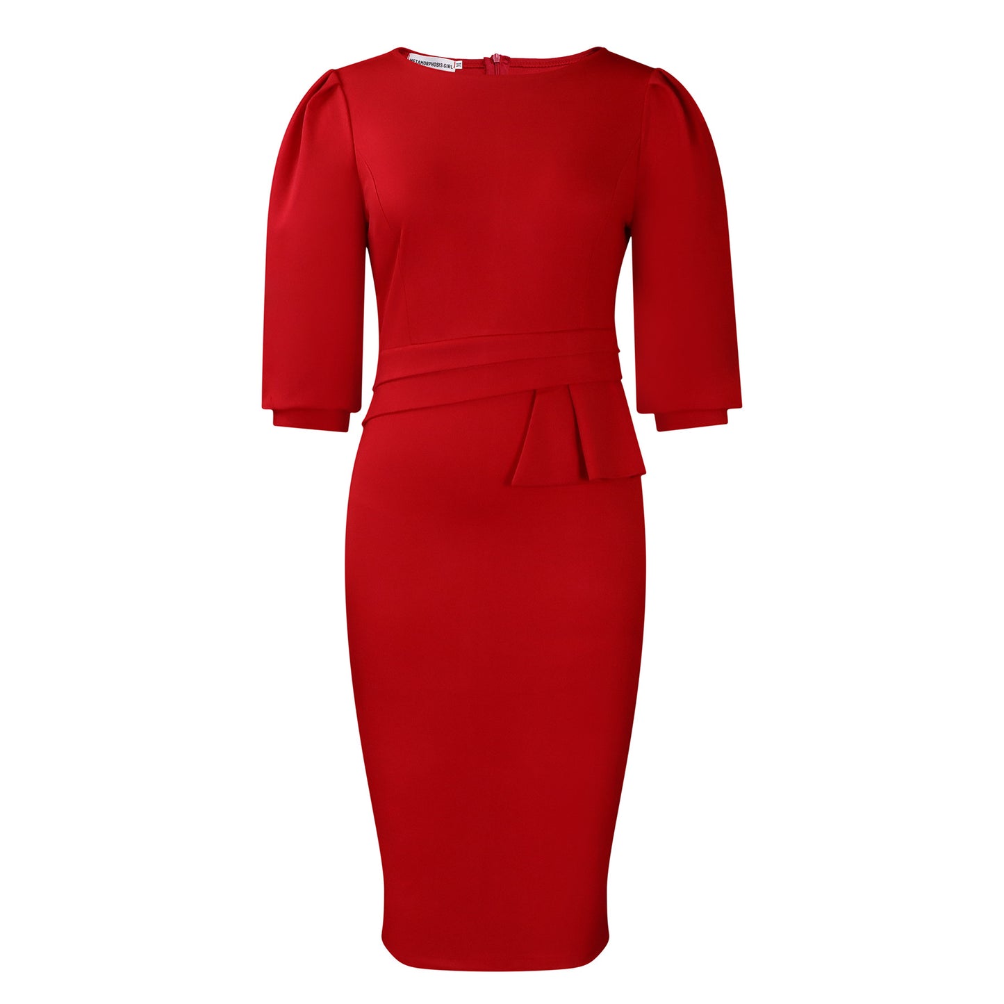 Women's Round Neck Pleated Graceful Fashionable Ol Dresses
