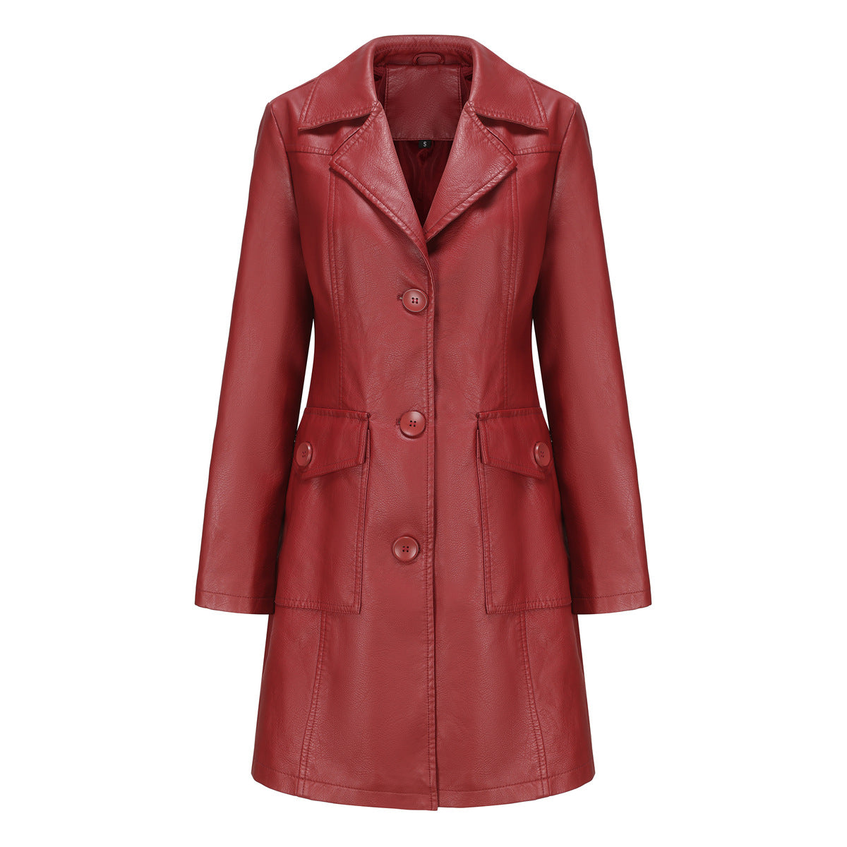 Long Leather Sleeve Wind Fashion British Female Lapel Jackets