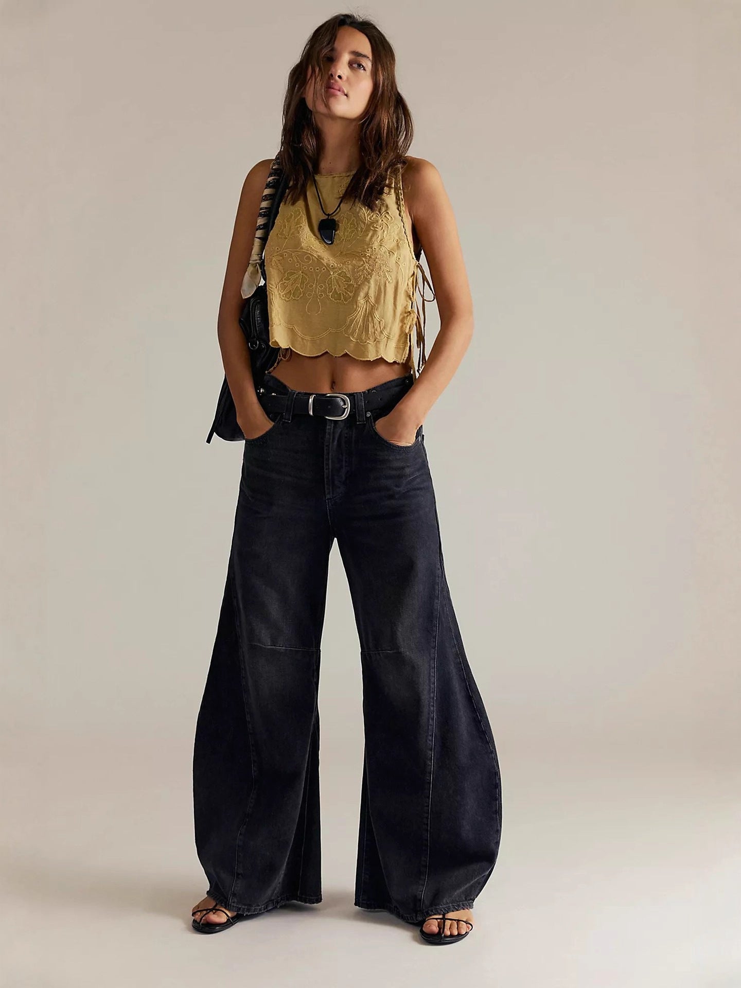 Women's Early Autumn Retro High Waist Wide Jeans