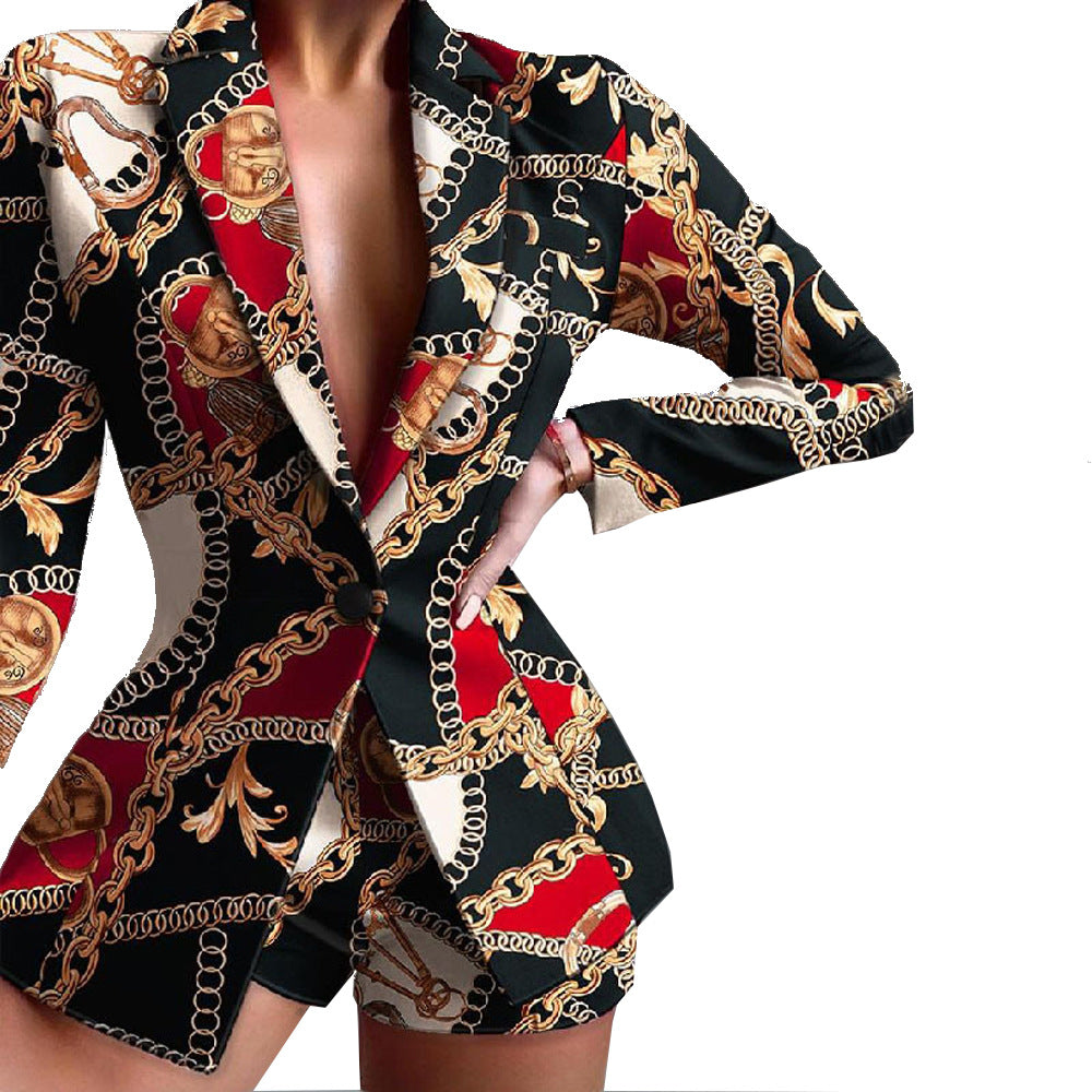 Women's Commuter Long Sleeve Slim Two-piece Set Suits
