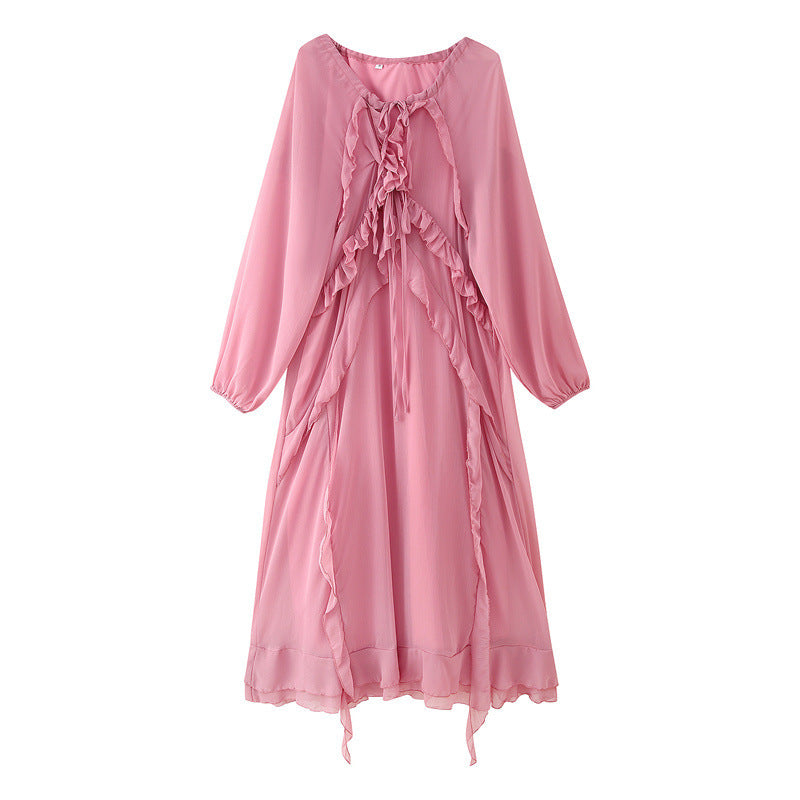 Popular Beautiful Summer Laminated Ruffled Dress Dresses