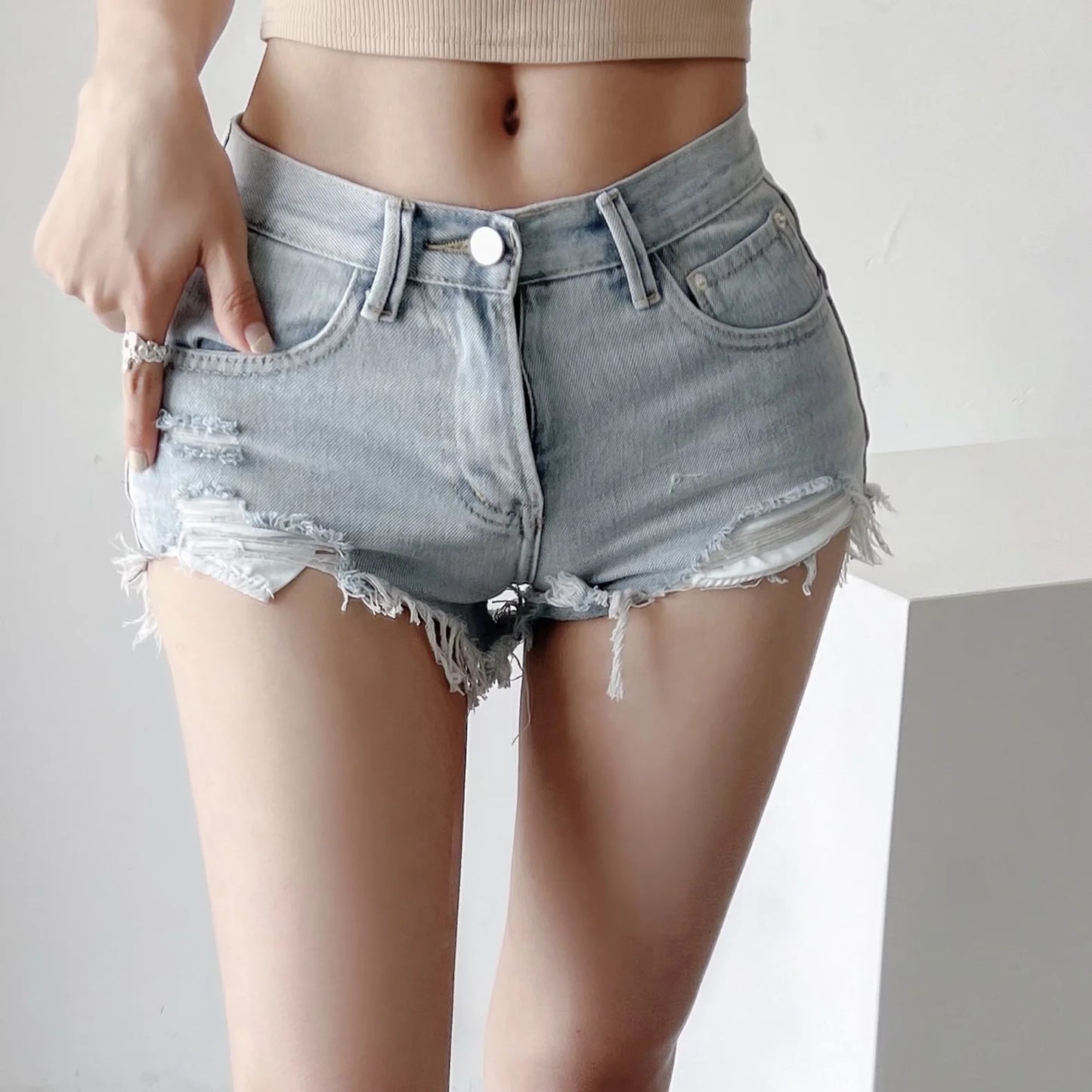 Women's American Summer High Waist Slim Fit Jeans
