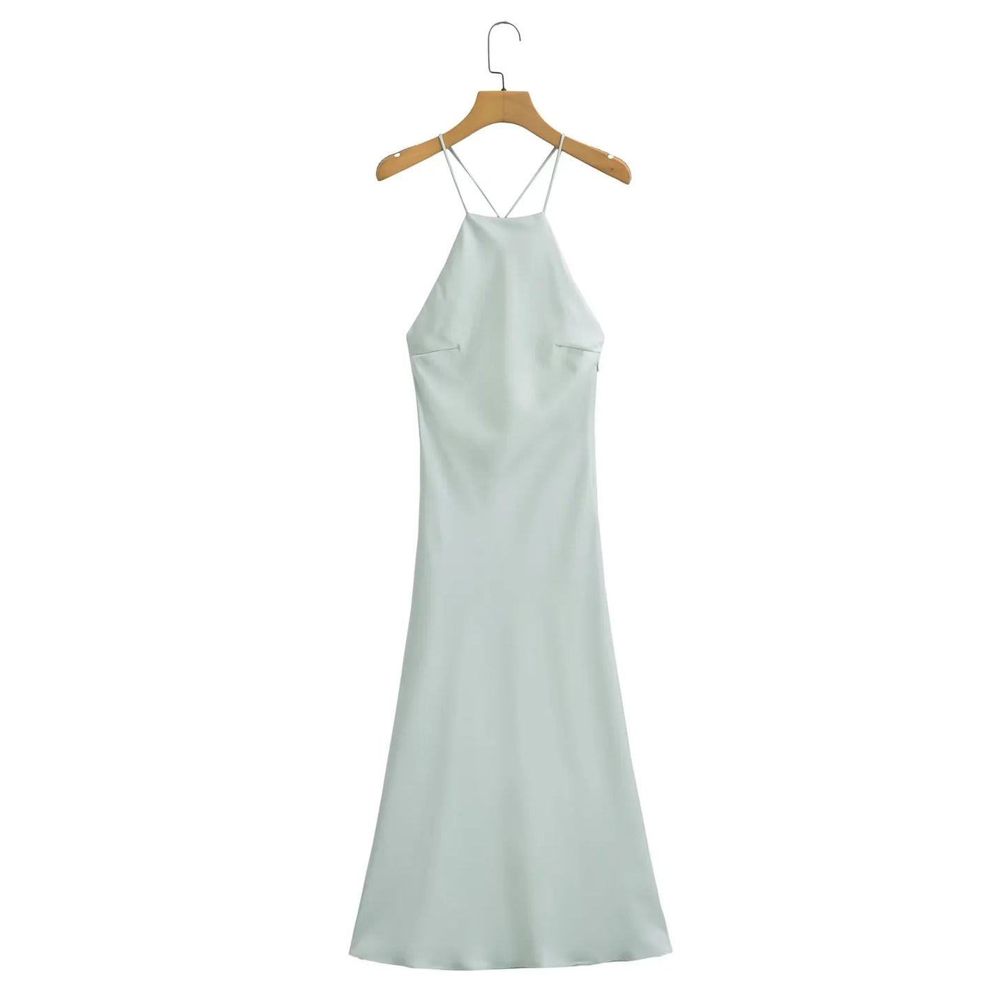 Women's Summer Sling Silk Satin Texture Dress Dresses