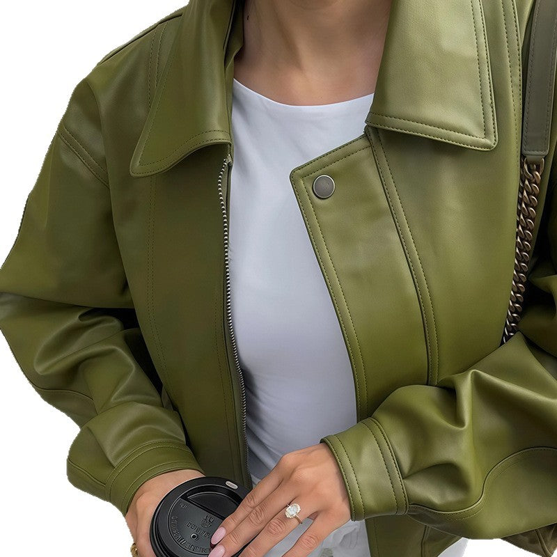 Autumn Solid Color Retro Lapel Baseball Jackets