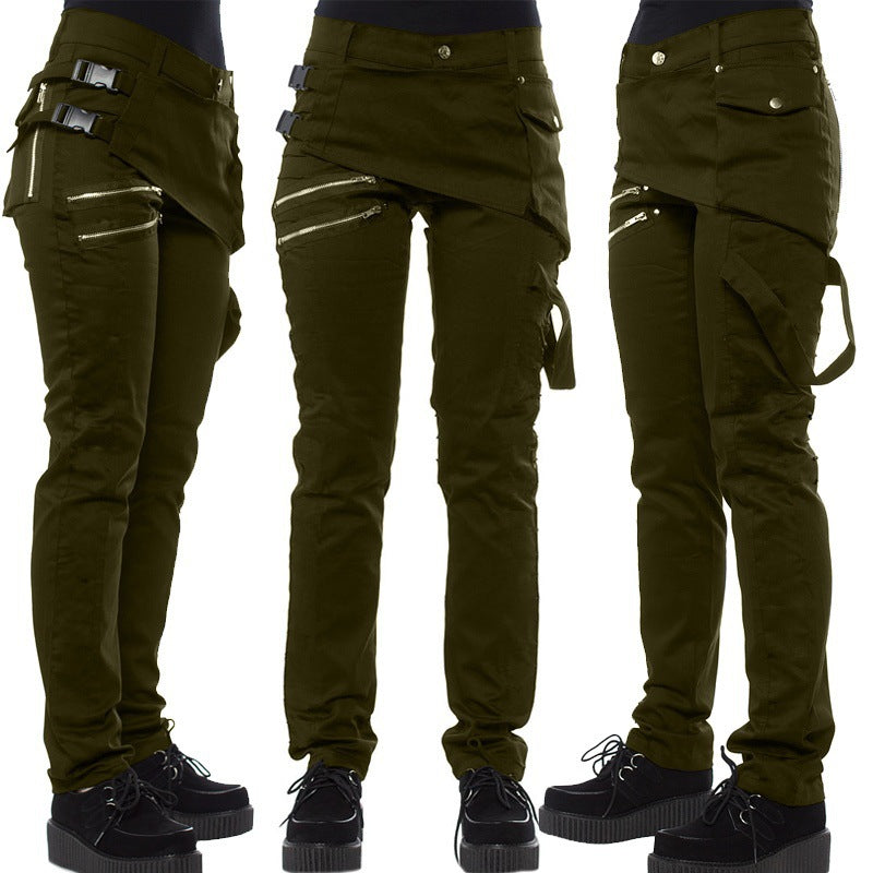 Rivet Skinny Snap Fastener Side Release Pants