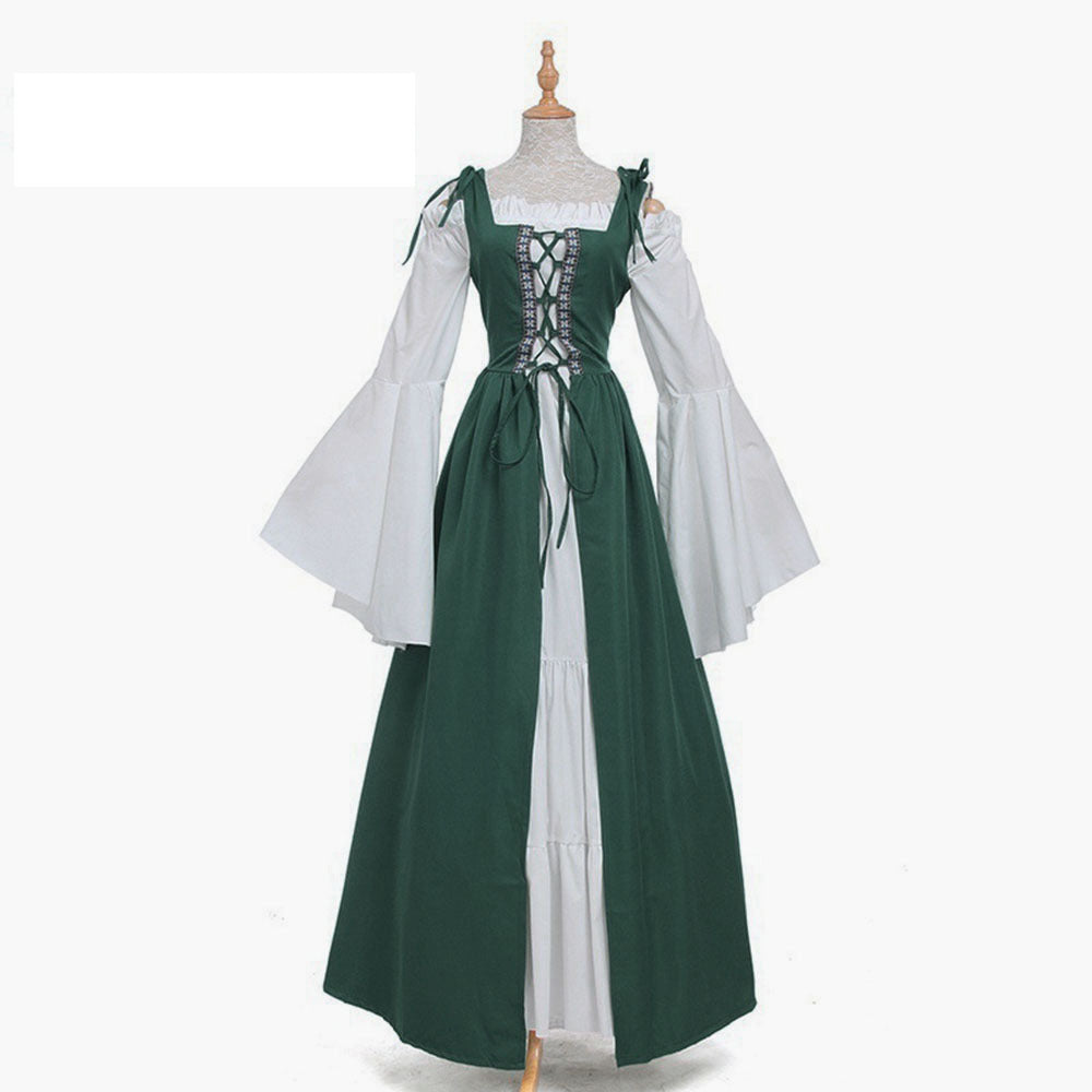 Tied Waist Medieval Renaissance Retro Court Dresses