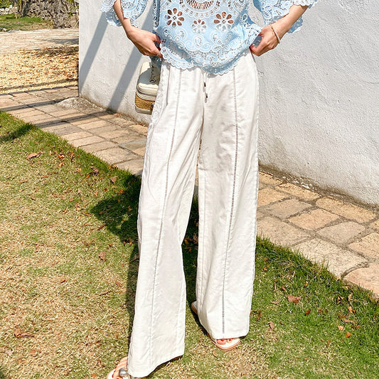Women's Cotton Linen Trousers Vacation Casual French Style Pants