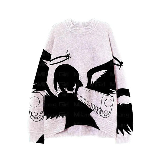 Fashion Round Neck Pullover Jacquard Long Sleeve Sweaters