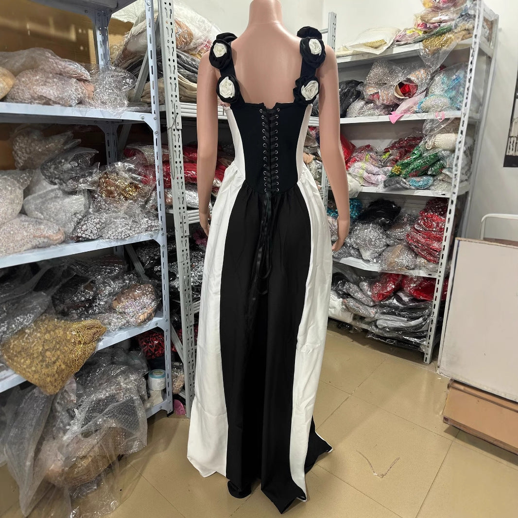 Fashion Backless V Sling Flower Shoulder Dresses