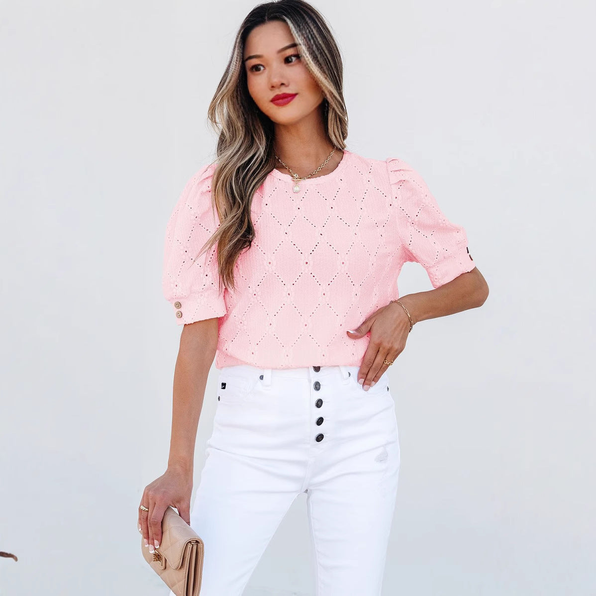 Women's T-shirt Casual Round Neck Half Sleeve Blouses