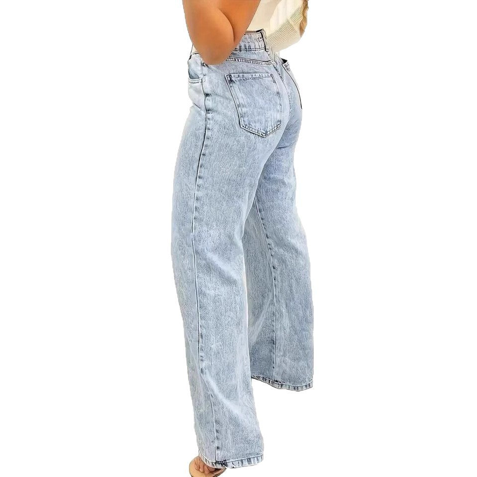 Autumn High Quality Trendy Straight Casual Jeans