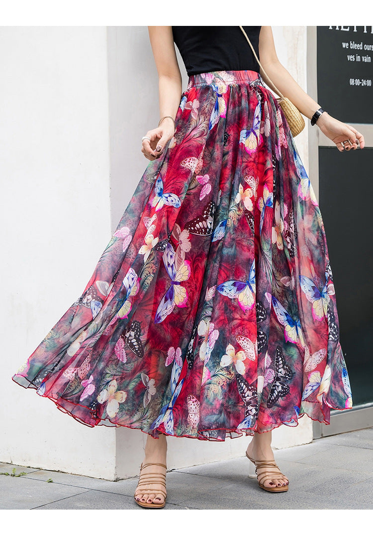 Floral Vacation Style Beach Female Summer Skirts