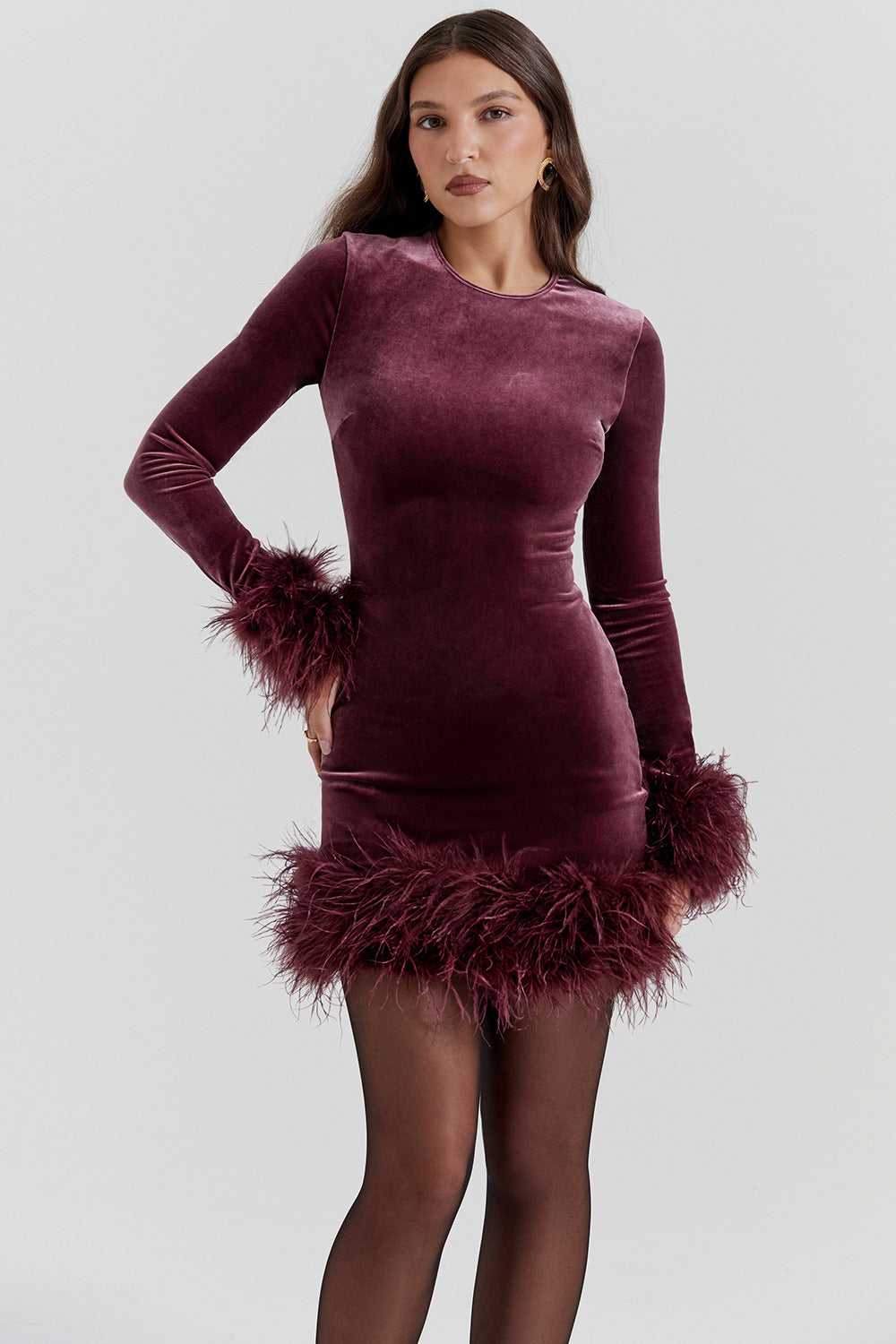 Knitted Dress Slim Fit Slimming Mid-length Dresses