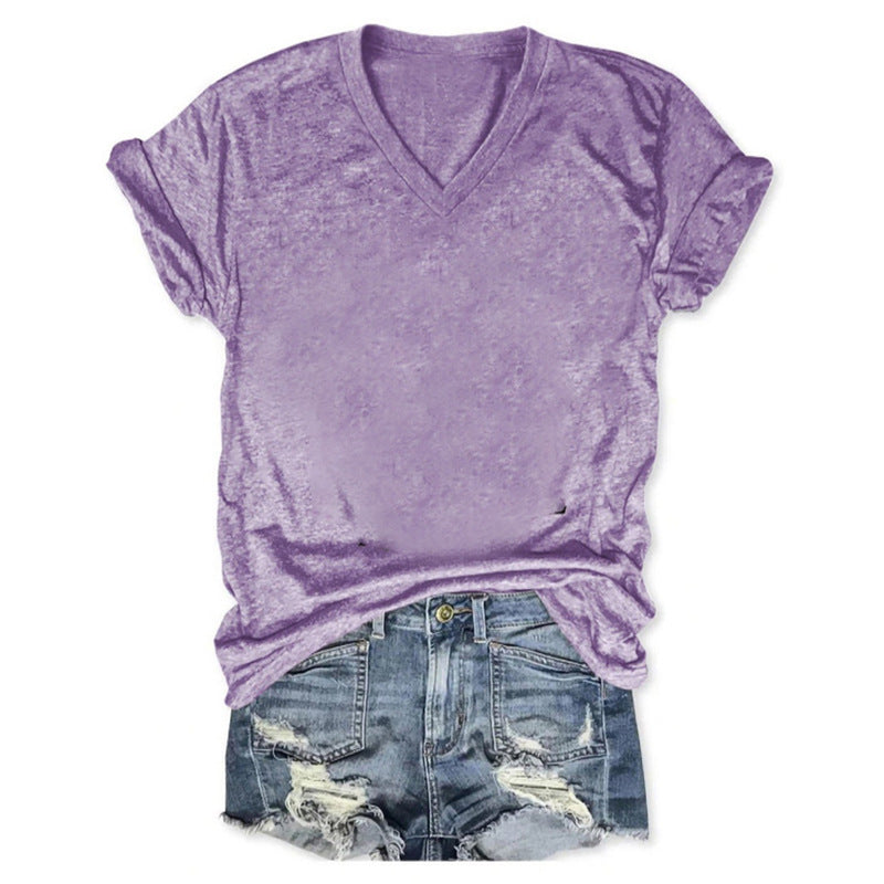 Women's Casual Loose Pullover Short-sleeved T-shirt Printed Blouses