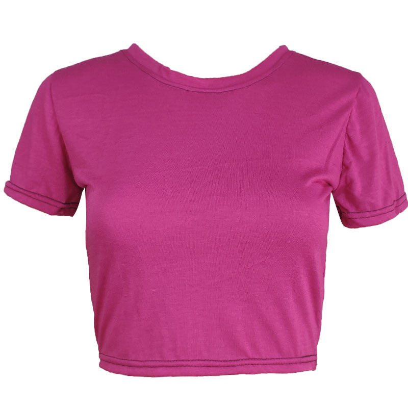 Women's T-shirt Slim Solid Color Simple Common Blouses