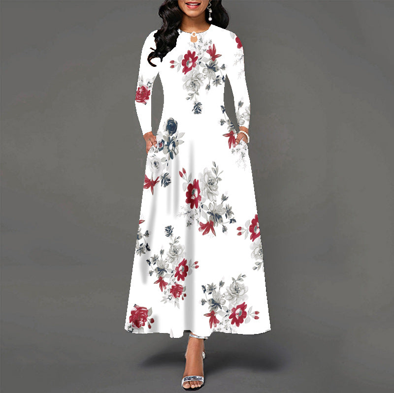 Women's Dress Loose Long Sleeve High Waist Dresses