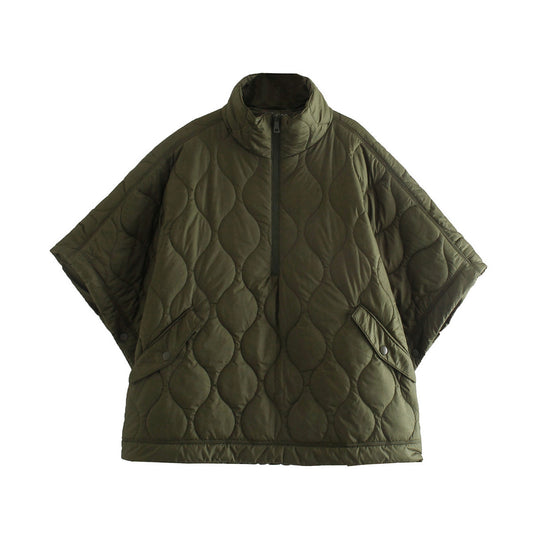Women's Stand Collar Loose Pattern Pressure Cotton Coats