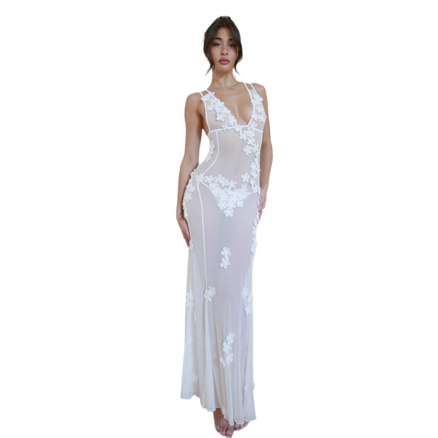 Deep V Sexy Backless Slip Dress Dresses