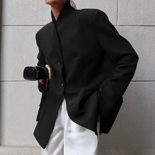Women's Stand-up Collar Cinched Autumn Temperament Wild Jackets
