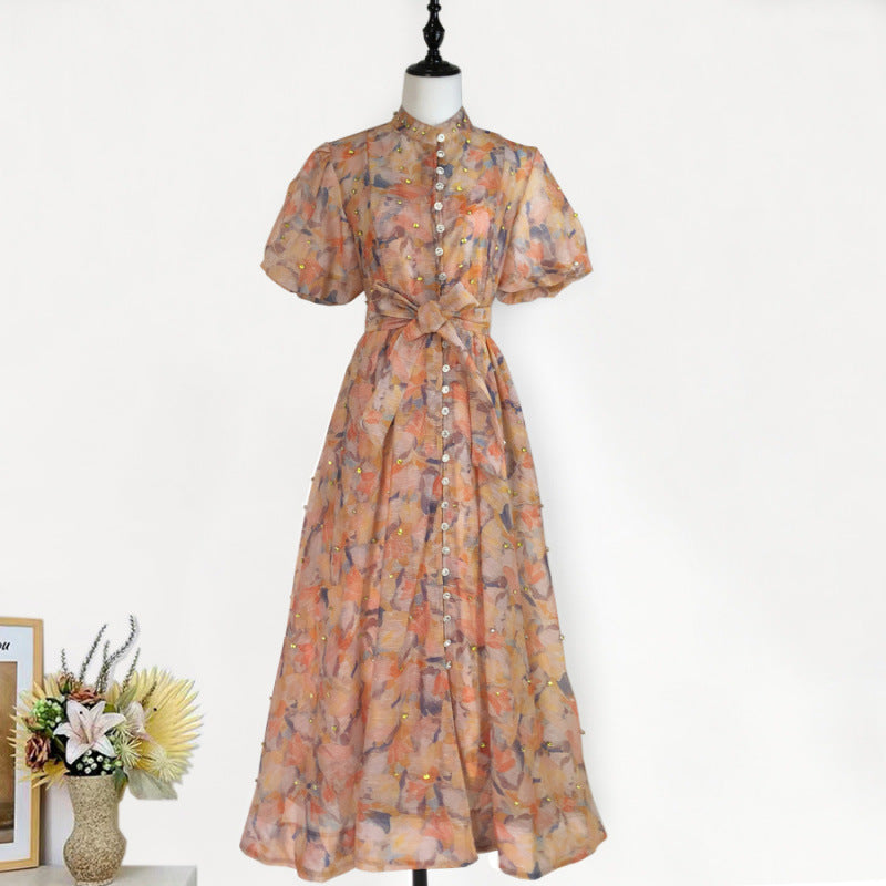 Women's Elegant Lantern Sleeve Single-breasted High Quality Shorts