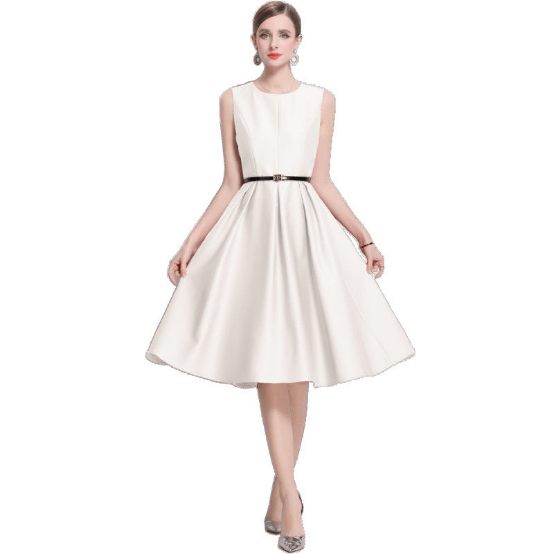 Cinched Sleeveless Dress Summer Elegant Design Dresses