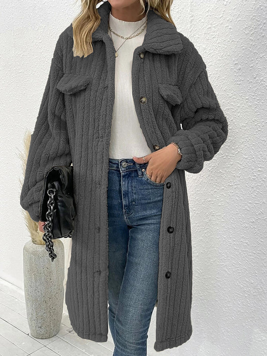 Women's Fur Lapel Long Sleeve Plush Protection Coats