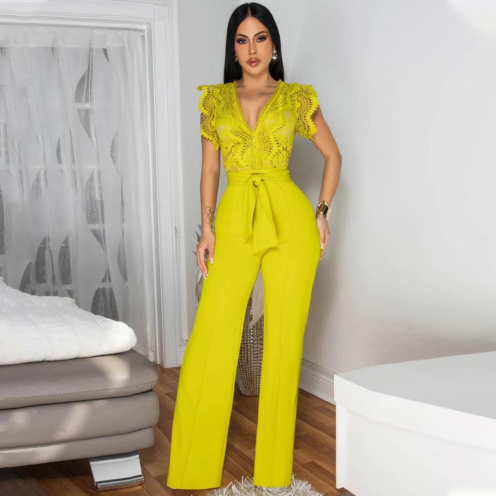 Women's Sexy Sleeveless Solid Color Trousers Style Pants