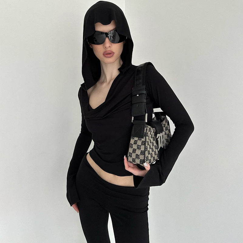 Wear Swing Collar Stretch Temperament Elegant Agent Hooded Blouses