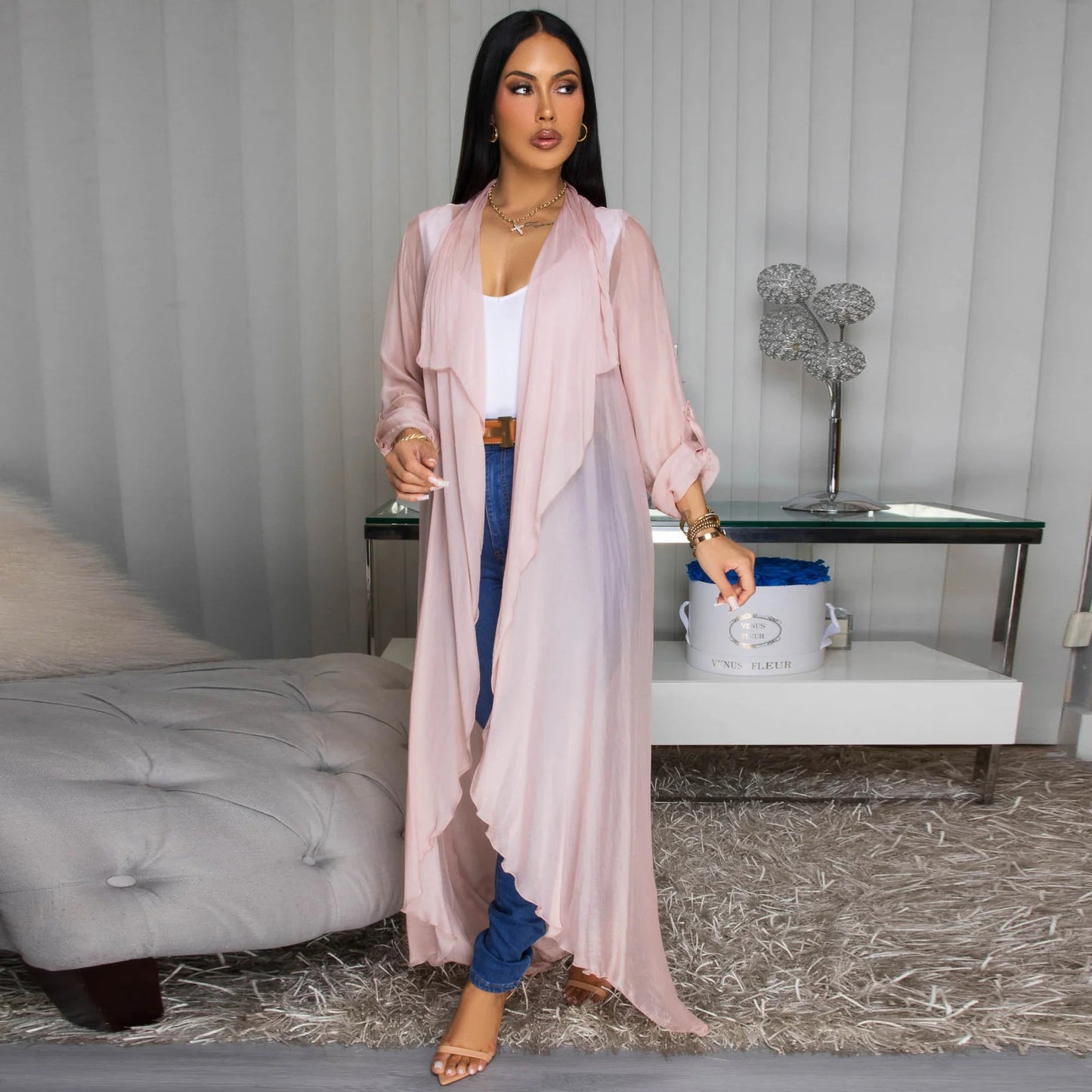 Women's Russian Casual Chiffon Shirt Long Sun Blouses