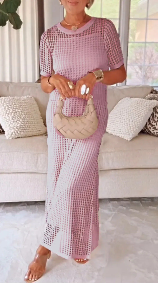 Women's Round Neck Hollow Air Dress Two-piece Dresses