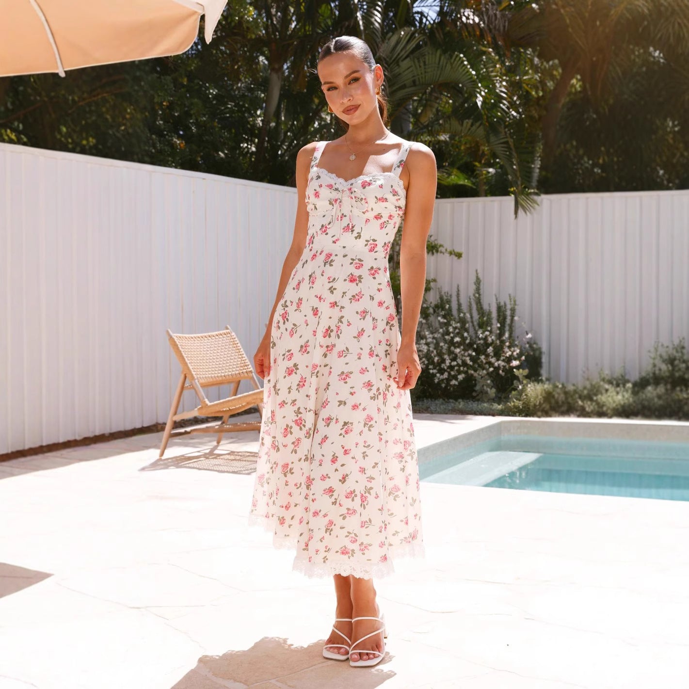 Pretty Independent Seaside Vacation Dress Sling Dresses