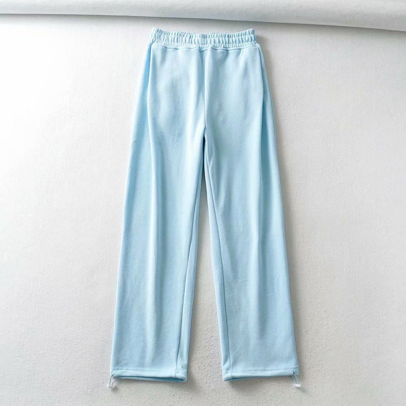 Female Casual Jogger Gray High Waist Pants
