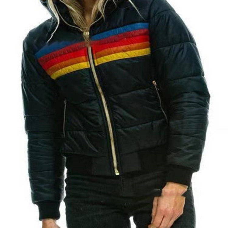 Women's Classic Casual Hooded Printed Cotton Coats