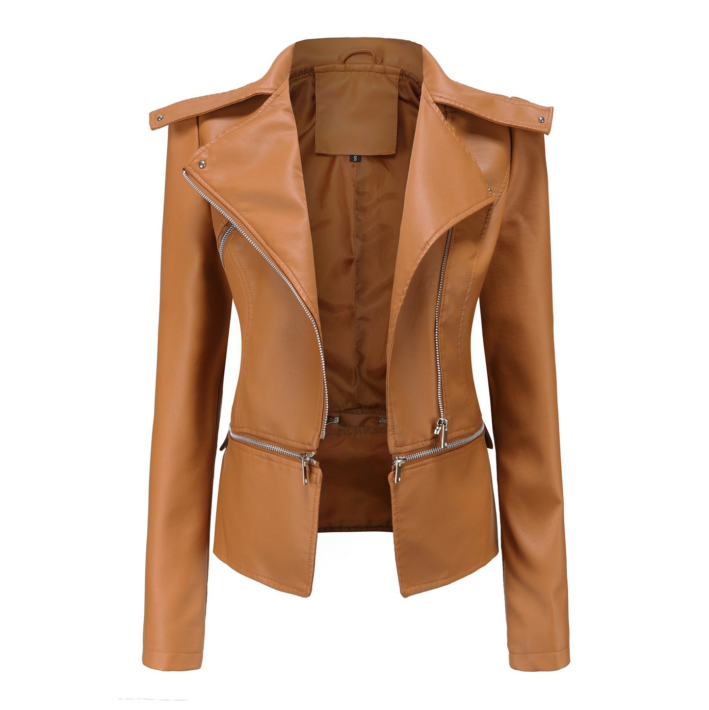 Women's Leather Detachable Hem Fashion Casual Jackets