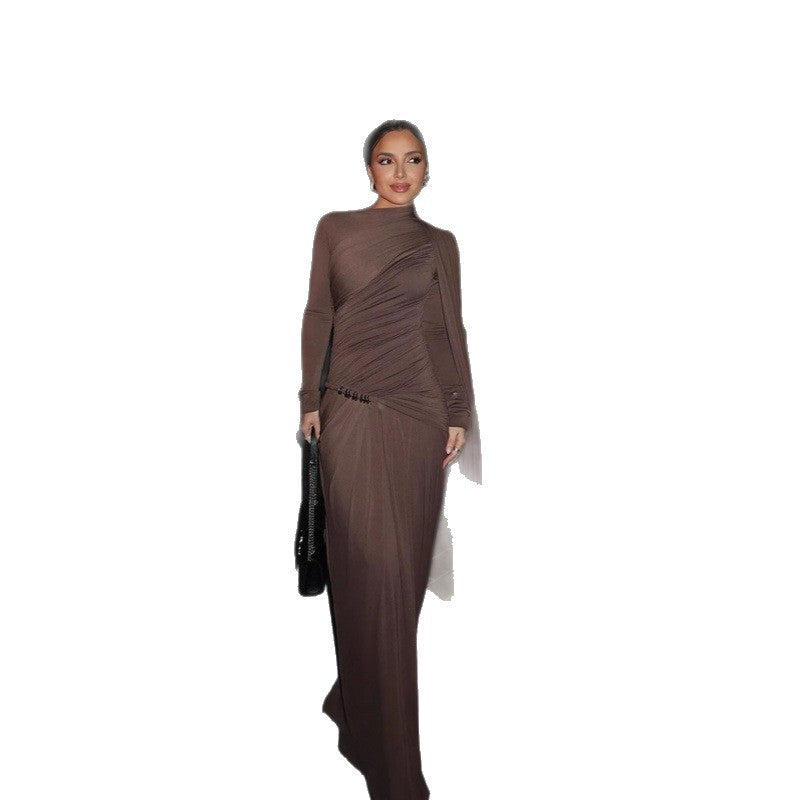Innovative Durable Stylish Pleated Long-sleeved Dress Dresses