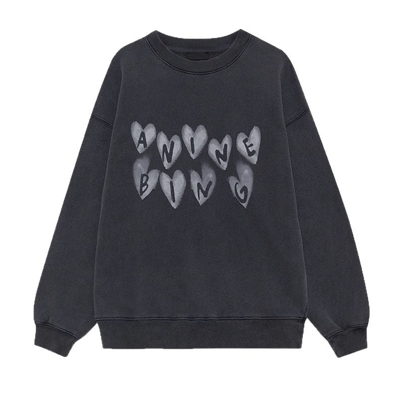 Women's Love Letter Printing Wash Fried Color Sweaters