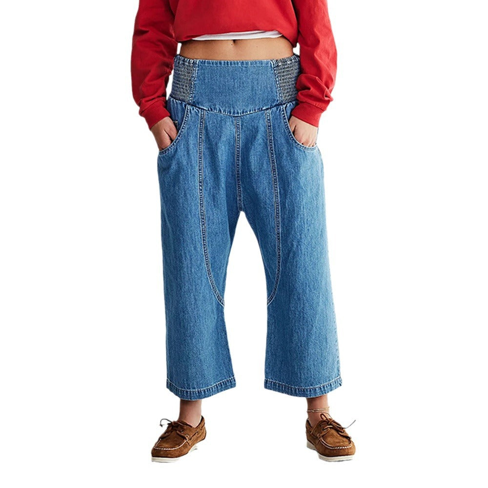 Women's Harem Autumn Water Wash Off Straight Jeans