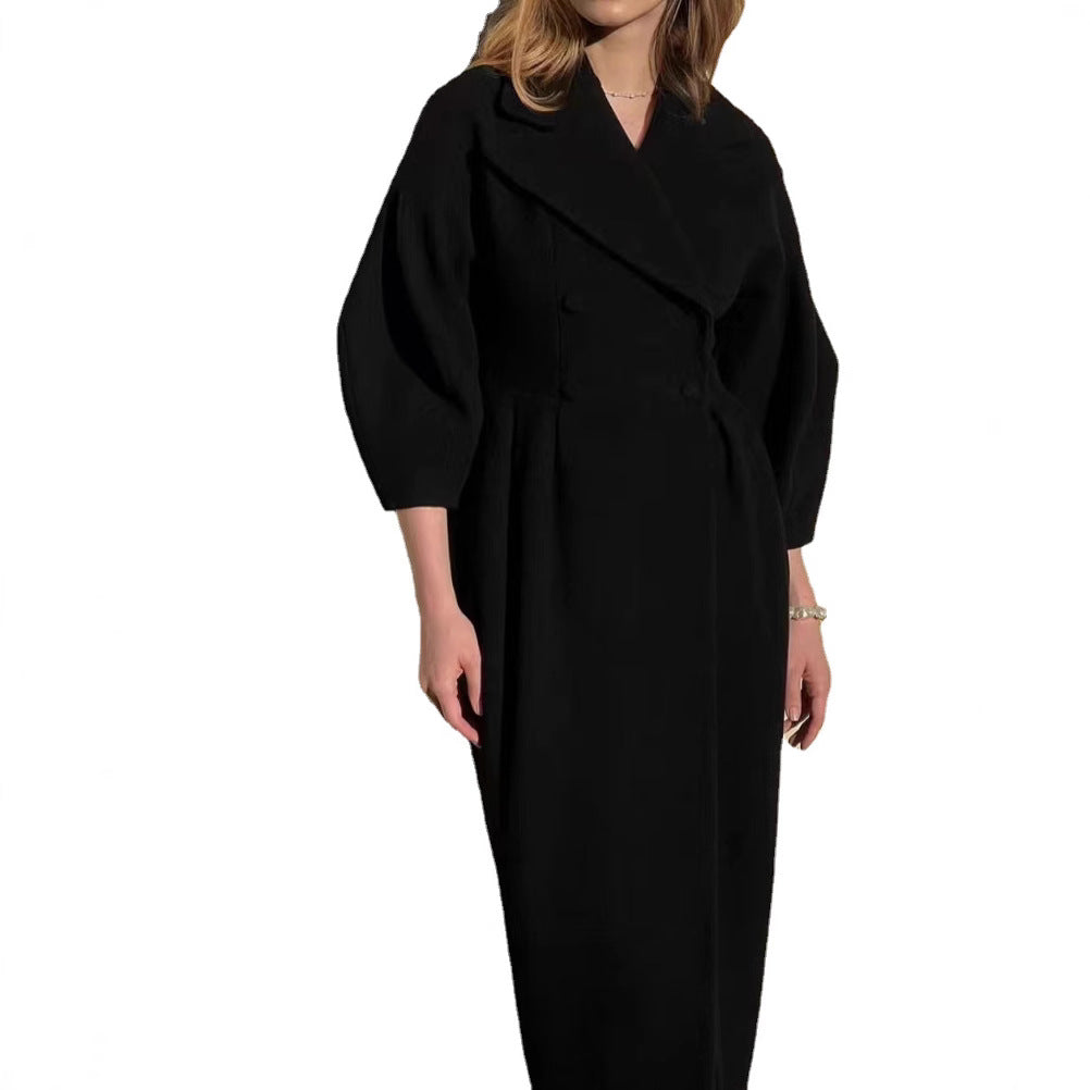Court Style Lantern Sleeve Large Lapel Coats